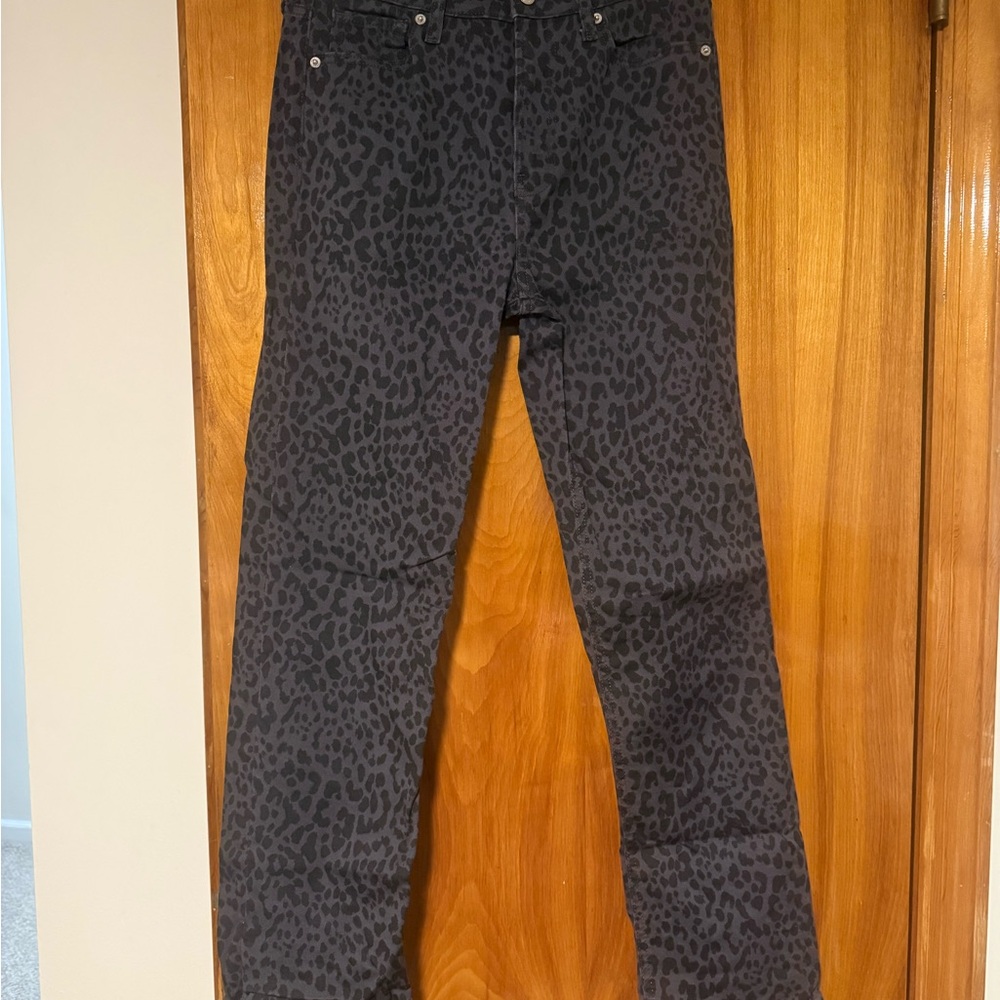 GAP Black Leopard Print Denim